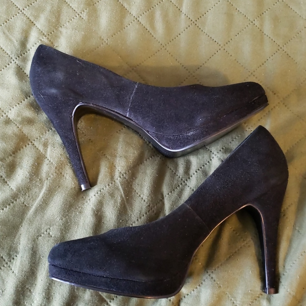 Black faux suede shoes